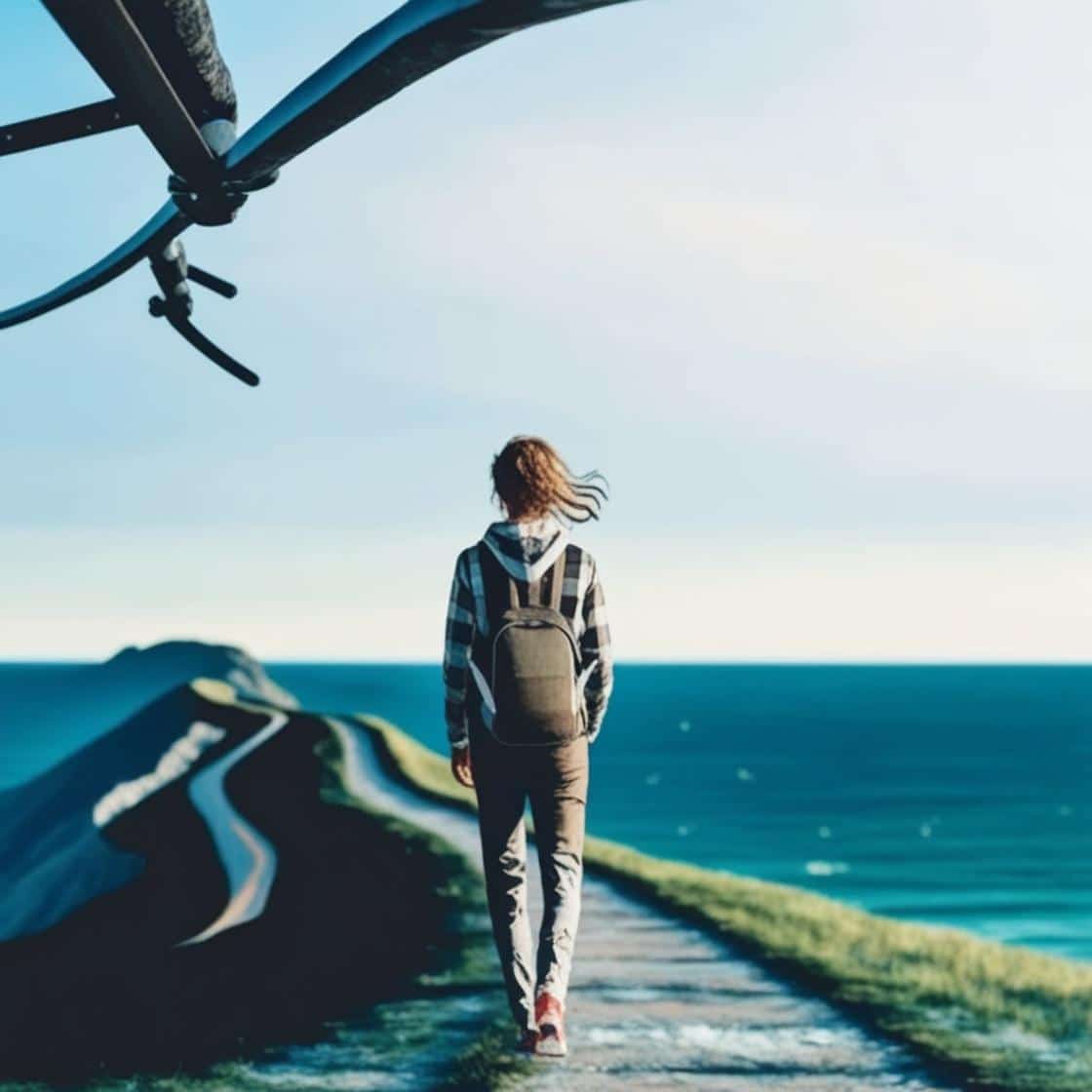 voyage belle en regardant l'horizon