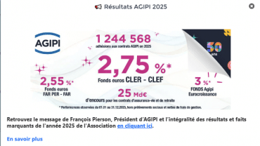 Résultat Taux fonds euro et eurocroissance AGIPI 2025